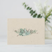 Overweldigende liefde - Succulent Bouquet Wedding  RSVP Kaartje (Staand voorkant)