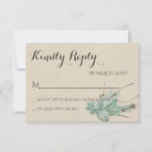 Overweldigende liefde - Succulent Bouquet Wedding  RSVP Kaartje (Achterkant)
