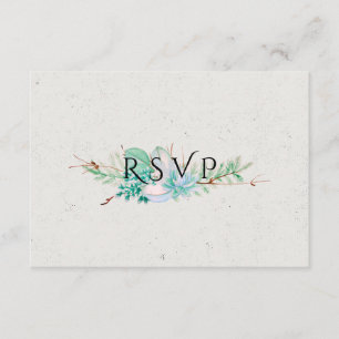 Overweldigende liefde - Succulent Bouquet Wedding  RSVP Kaartje