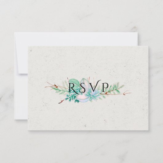 Overweldigende liefde - Succulent Bouquet Wedding  RSVP Kaartje (Voorkant)