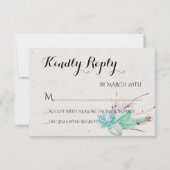 Overweldigende liefde - Succulent Bouquet Wedding  RSVP Kaartje (Achterkant)