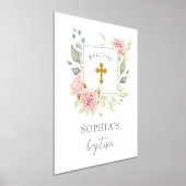 Overweldigende Rozen Elegant roze baptisme Welkom Folie Afdrukken (Laagn)