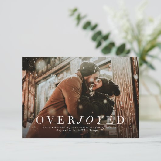 Overweldigende vakantie sparen de datumfotokaart save the date (Staand voorkant)