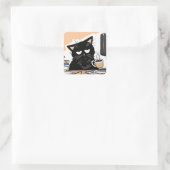 Overwerkt en overmatig cafeïnehoudend vierkante sticker (Tas)