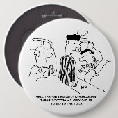 Overwerkte artsen ronde button 6,0 cm (Voorkant /achterkant)