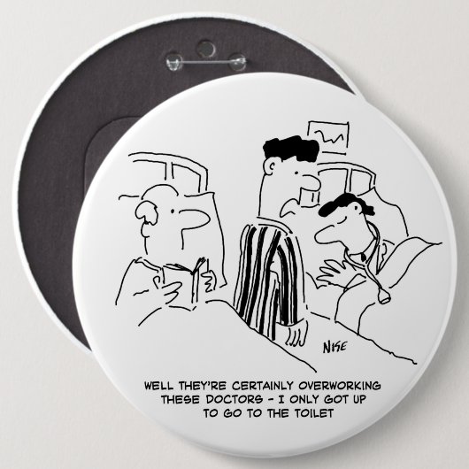 Overwerkte artsen ronde button 6,0 cm (Voorkant /achterkant)