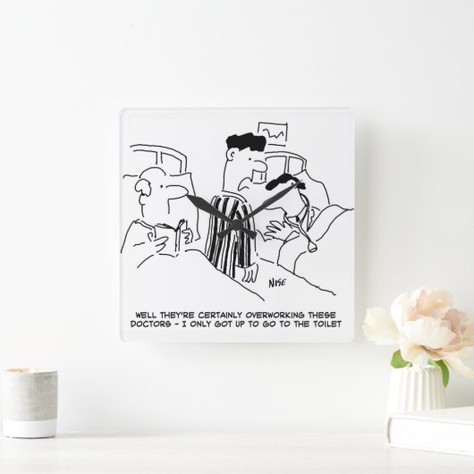 Overwerkte artsen vierkante klok (Huis)