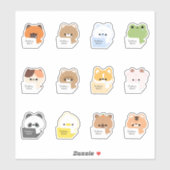 Overwerkte dieren sticker (Vel)