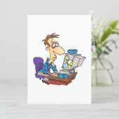 Overwerkte kantoormedewerker grappige vermoeide we kaart