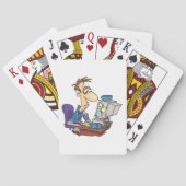Overwerkte kantoormedewerker grappige vermoeide we pokerkaarten (Achterkant)