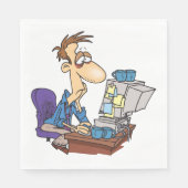 Overwerkte kantoormedewerker grappige vermoeide we servet (Voorkant)