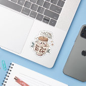  Overwhelmed Coffee Sticker – Too Much to Do (Laptop met iPhone)