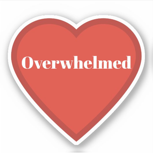 Overwhelmed Hart Sticker - Herkenbare Mood Sticker (Voorkant)