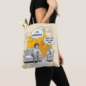 Overwhelmed Introvert Cat Humor Relatable Meme Tote Bag (Dichtbij)