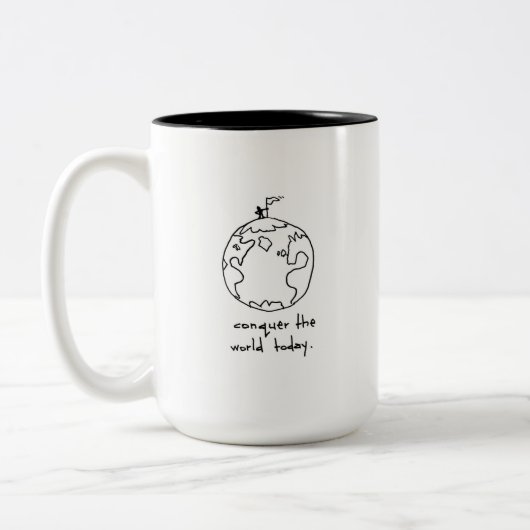 Overwin de Wereld Tweekleurige Koffiemok (Links)