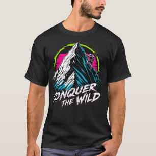 Overwin de Wildernis – Neon Avontuur Klimmer Desig T-shirt