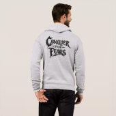 Overwin Je Angsten Achterkant Print Zip Hoodie (Achterkant volledig)