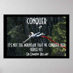 Overwin Motivatie Spreuk Bungeejumpen Poster
