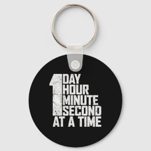 Overwin verslaving één dag uur seconde per minuut sleutelhanger