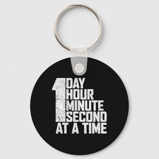 Overwin verslaving één dag uur seconde per minuut sleutelhanger (Voorkant)
