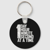 Overwin verslaving één dag uur seconde per minuut sleutelhanger (Achterkant)