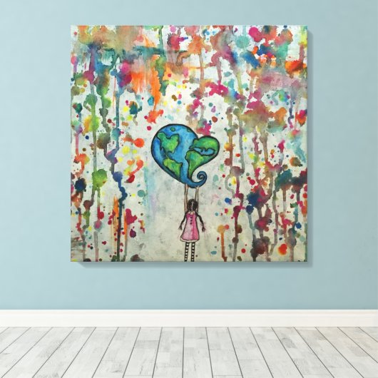 Overwinnen Chaos Liefde Abstract Canvas Print (Insitu (Houten vloer))