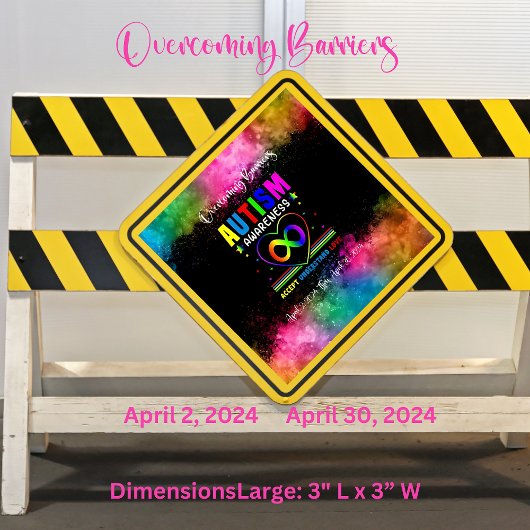 "Overwinnen van barrières" Square Autisme Sticker