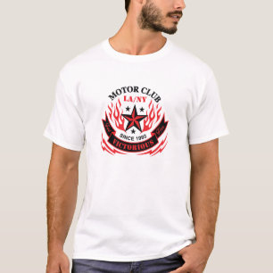Overwinnende Red Flame Motor Club T-shirt