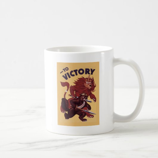 Overwinning Canada ~ War Propaganda Campaign 1942 Koffiemok (Rechts)