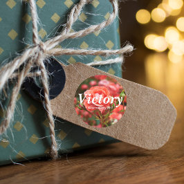 Overwinning Deuteronomium 20:4 Verse Elegant Roze  Ronde Sticker