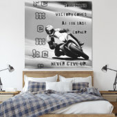 Overwinning in de laatste hoek Geef nooit op Mono Canvas Afdruk (Insitu (Slaapkamer))