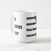 Overwinning in de laatste hoek, nooit opgeven bela koffiemok (Voorkant links)