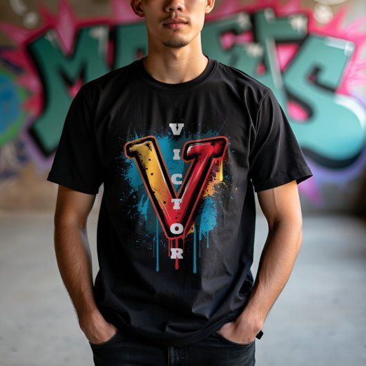 Overwinning in de straten:  Graffiti "V" T-shirt