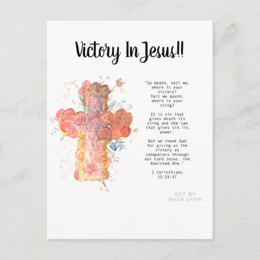 Overwinning in Jezus Briefkaart (Voorkant)