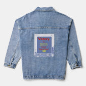 Overwinning in jezus denim jas denim jacket (Achterkant)