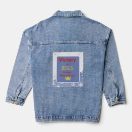 Overwinning in jezus denim jas jacket