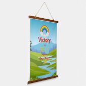 Overwinning in Jezus regenboog wandtapijt Hangend Wandkleed (Gebogen)