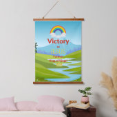 Overwinning in Jezus regenboog wandtapijt Hangend Wandkleed (Slaapkamer)