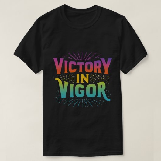 Overwinning in krachtig kleurrijk shirt (Design voorkant)