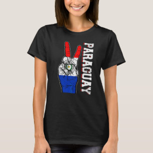 Overwinning in nood twee vingers op Paraguay Flag T-shirt