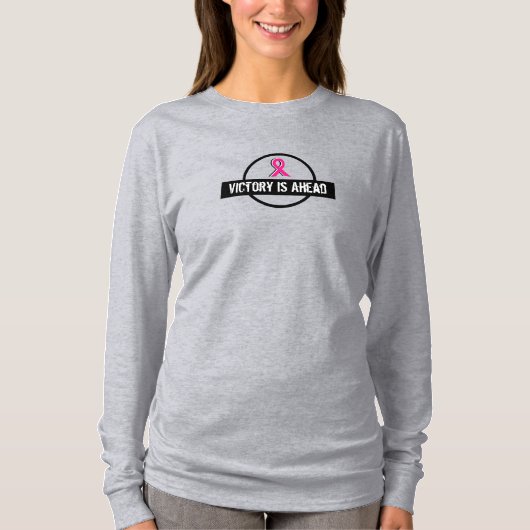 "Overwinning is op zijn kop" De lange basishoes va T-shirt (Voorkant)