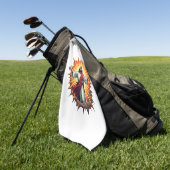 Overwinning Jezus Uitbarsting Vintage Gravure Shir Golfhanddoek (Groen)