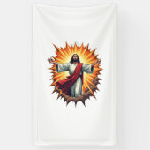 Overwinning Jezus Uitbarsting Vintage Gravure Shir Spandoek (Verticaal)