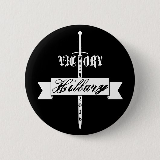 Overwinning met Hillary - 2016 Ronde Button 5,7 Cm (Voorkant)
