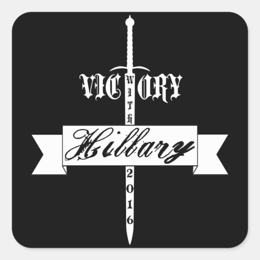 Overwinning met Hillary - 2016 Vierkante Sticker (Voorkant)