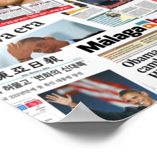 Overwinning Obama rond het Poster van de wereld (Hoek)