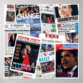 Overwinning Obama rond het Poster van de wereld