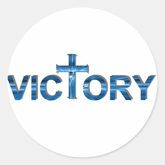 Overwinning Ombre bleu. Ronde Sticker (Voorkant)