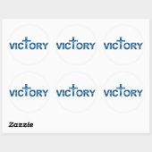 Overwinning Ombre bleu. Ronde Sticker (Vel)