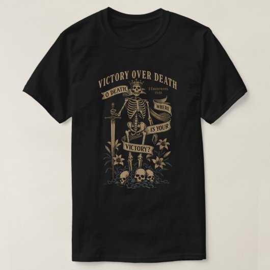Overwinning Over de Dood Bijbel Citaat T-shirt (Design voorkant)